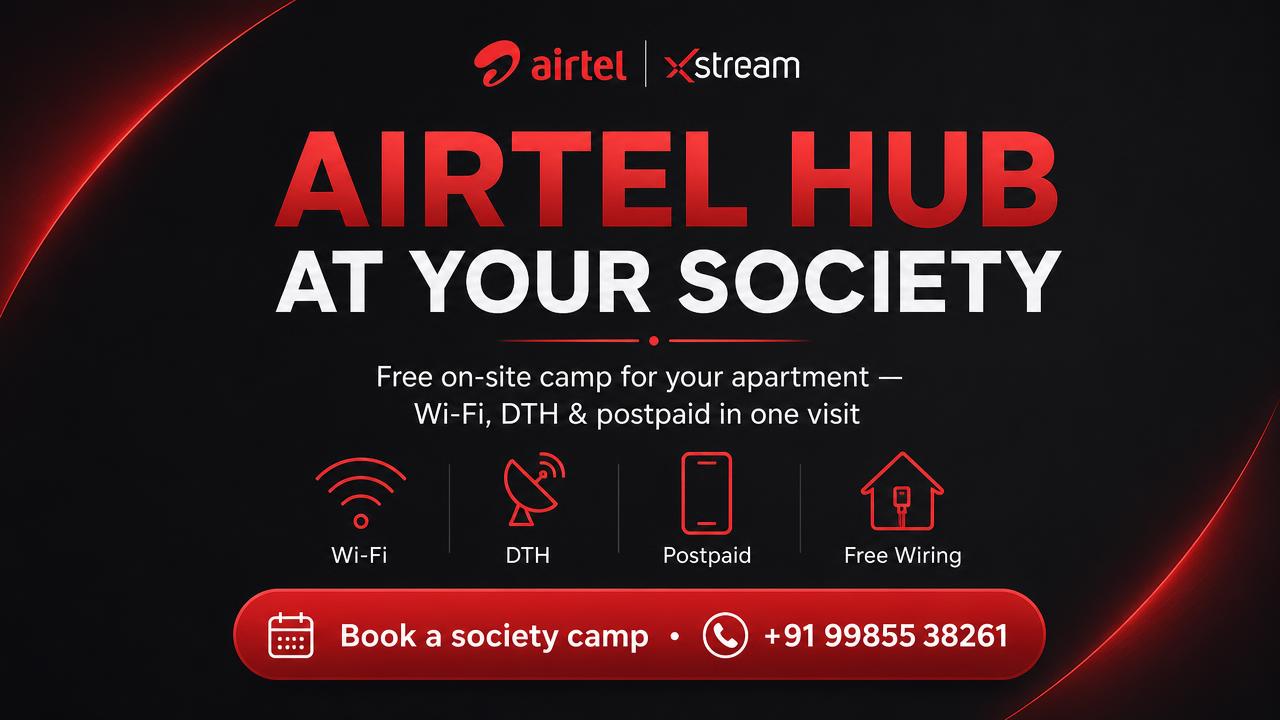 Free Airtel society camp for apartments in Electronic City — call +91 99855 38261